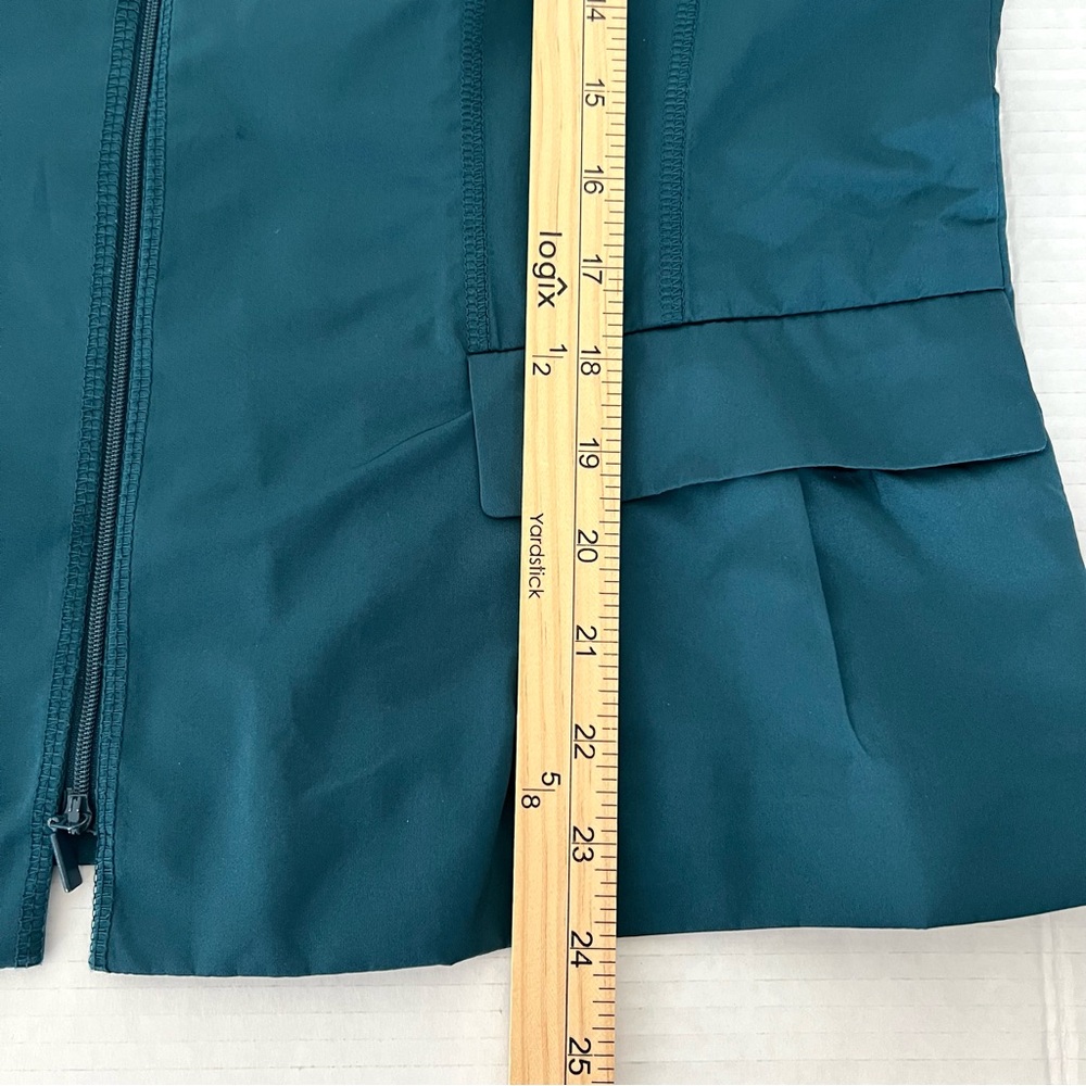 Lafayette 148 NY Nala Teal Zip Front Career Blazer Jacket Travel Size 12 - Picture 16 of 16